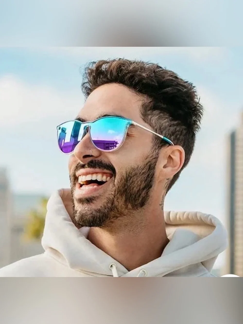 Mirrored Gradient Sunglasses - Blue Pink